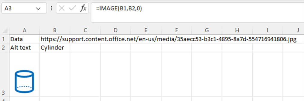 在 Excel 中使用 IMAGE 函数在单元格中插入图像-2