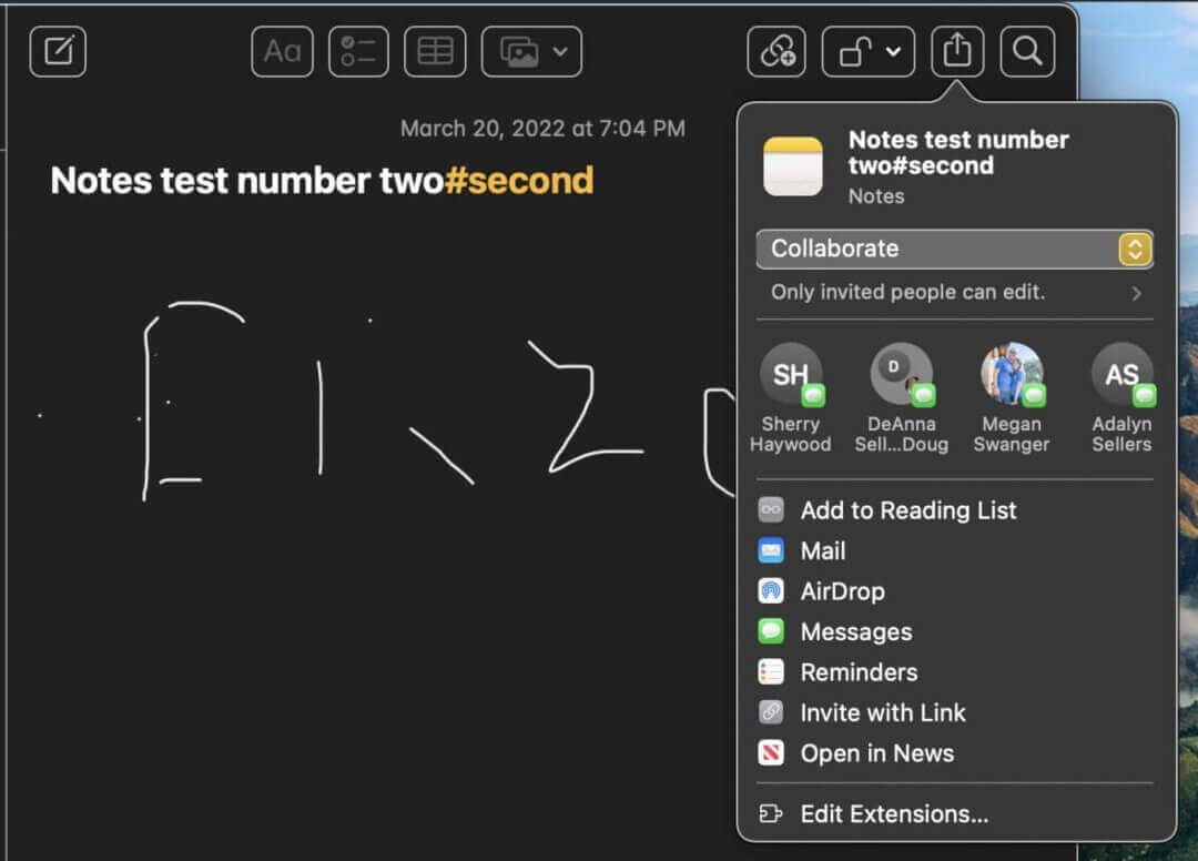 使用 MACOS VENTURA NOTES 中改进的锁定、协作功能-4