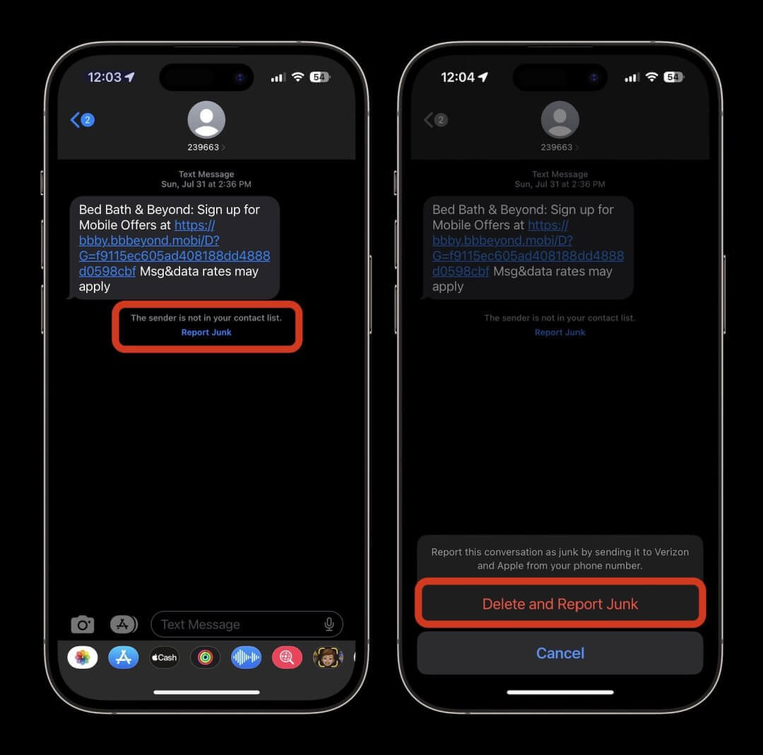 轻点几下即可在 iPhone 上屏蔽垃圾短信-2